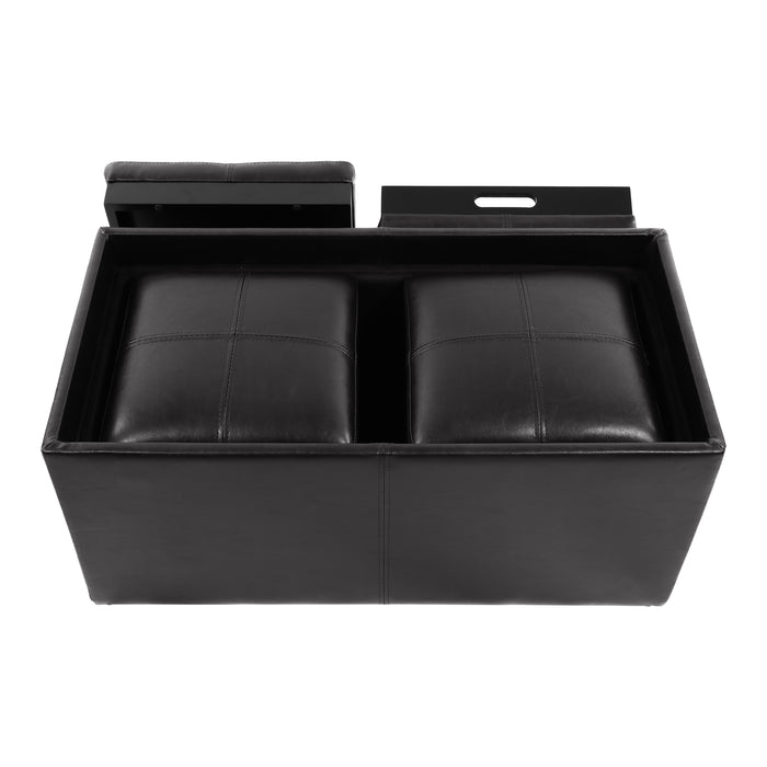 Claire Storage Cocktail Ottoman in Brown - 469PU - FAMSA Furniture (TX)