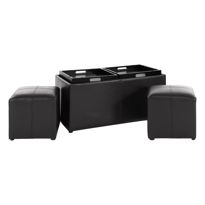 Claire Storage Cocktail Ottoman in Brown - 469PU - FAMSA Furniture (TX)