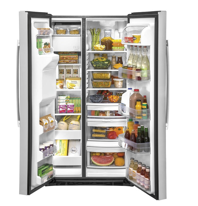 GE 25.1 Cu. Ft. Fingerprint Resistant Side-By-Side Refrigerator - FAMSA Furniture (TX)