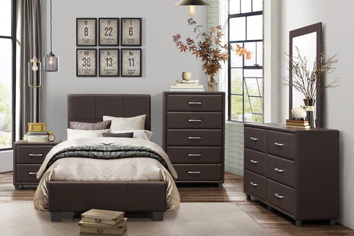 Lorenzi Twin Platform Bed in Brown - 2220TDBR-1 - FAMSA Furniture (TX)