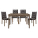 Ahmet 5pc Set (TB+4S) in Brown/Walnut - 5039BR-48*5 - FAMSA Furniture (TX)