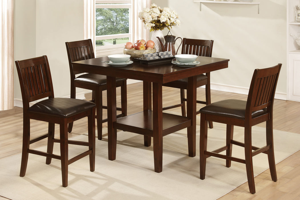Galena 5-Piece Pack Counter Height Set in Brown/Cherry - 5050-36 - FAMSA Furniture (TX)