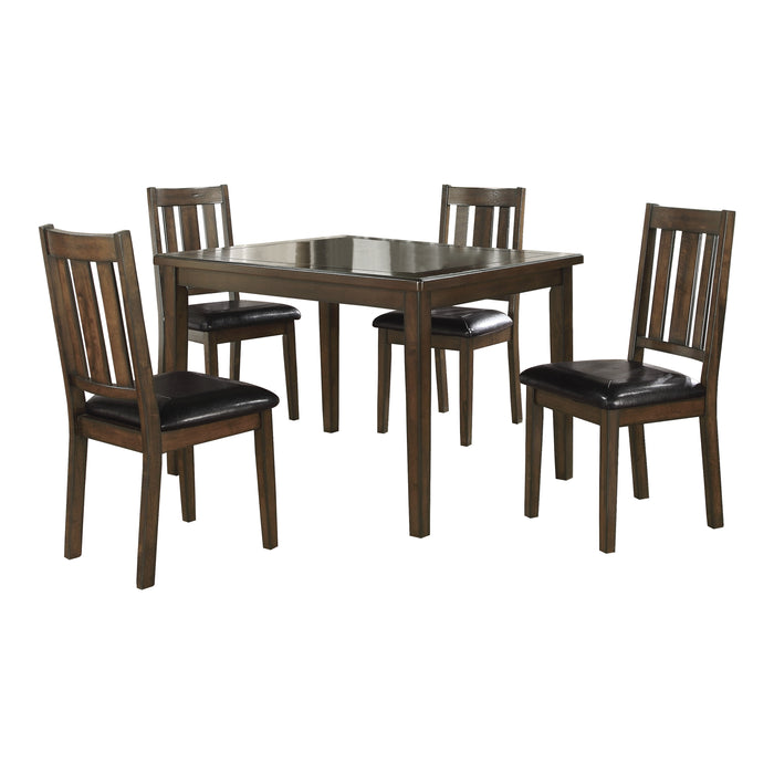 Mosely 5-Piece Pack Dinette Set in Cherry/Brown - 5103 - FAMSA Furniture (TX)
