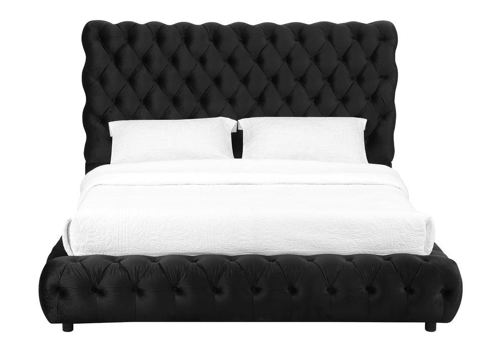 Flory Queen Upholstered Platform Bed - Black