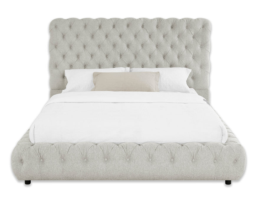 Flory Queen Upholstered Platform Bed - Dove Gray
