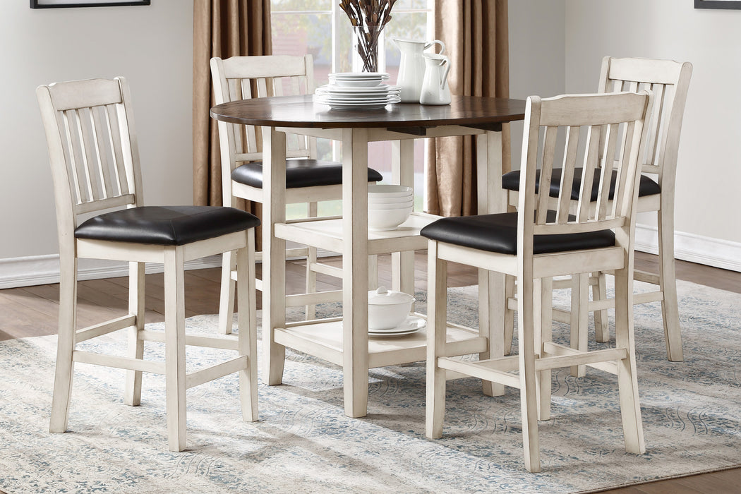 Kiwi Counter Height Chair in White/Brown - 5162WW-24 - FAMSA Furniture (TX)