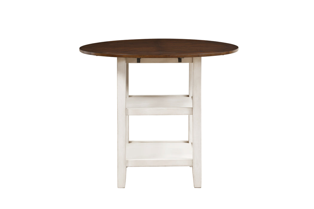 Kiwi Counter Height Drop Leaf Table in White/Cherry - 5162WW-36 - FAMSA Furniture (TX)
