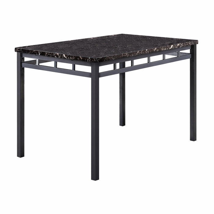 Olney 5-Piece Pack Dinette Set, Faux Marble Top in Brown/Black - 5275 - FAMSA Furniture (TX)