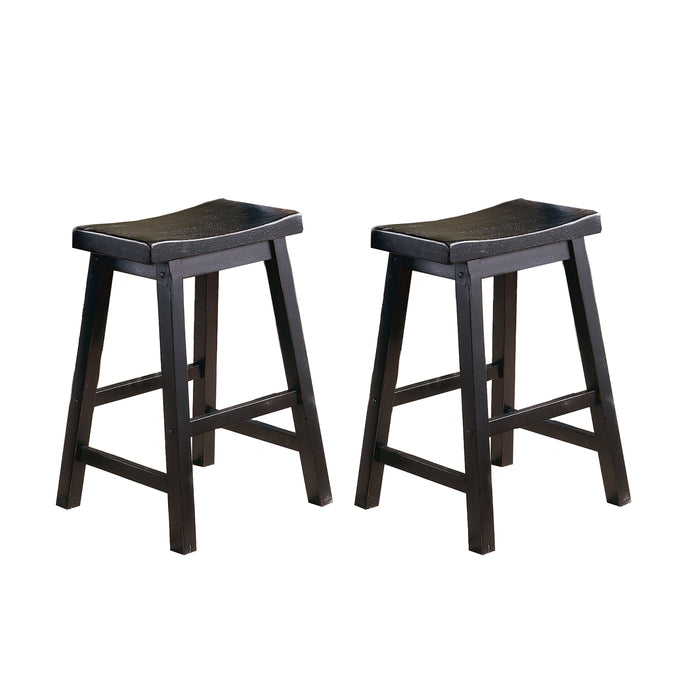 Saddleback 24 Counter Height Stool, RTA in Black - 5302BK-24 - FAMSA Furniture (TX)