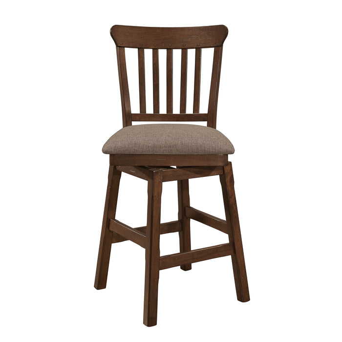 Schleiger Swivel Counter Height Chair in Brown - 5400-24SW - FAMSA Furniture (TX)