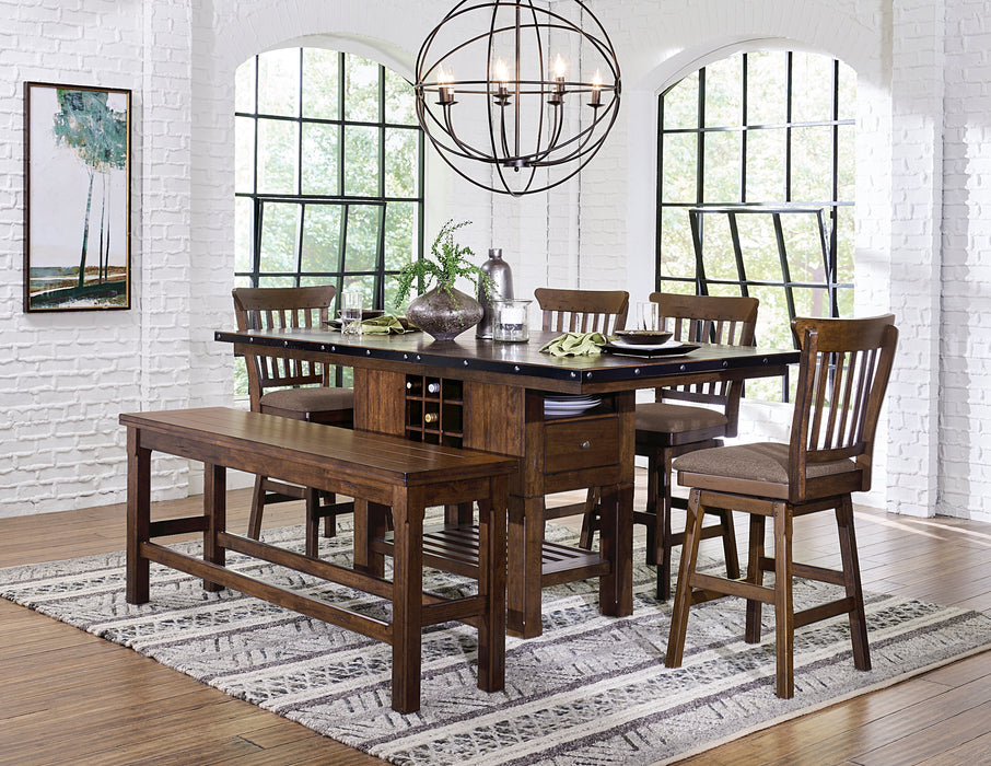 Schleiger Swivel Counter Height Chair in Brown - 5400-24SW - FAMSA Furniture (TX)