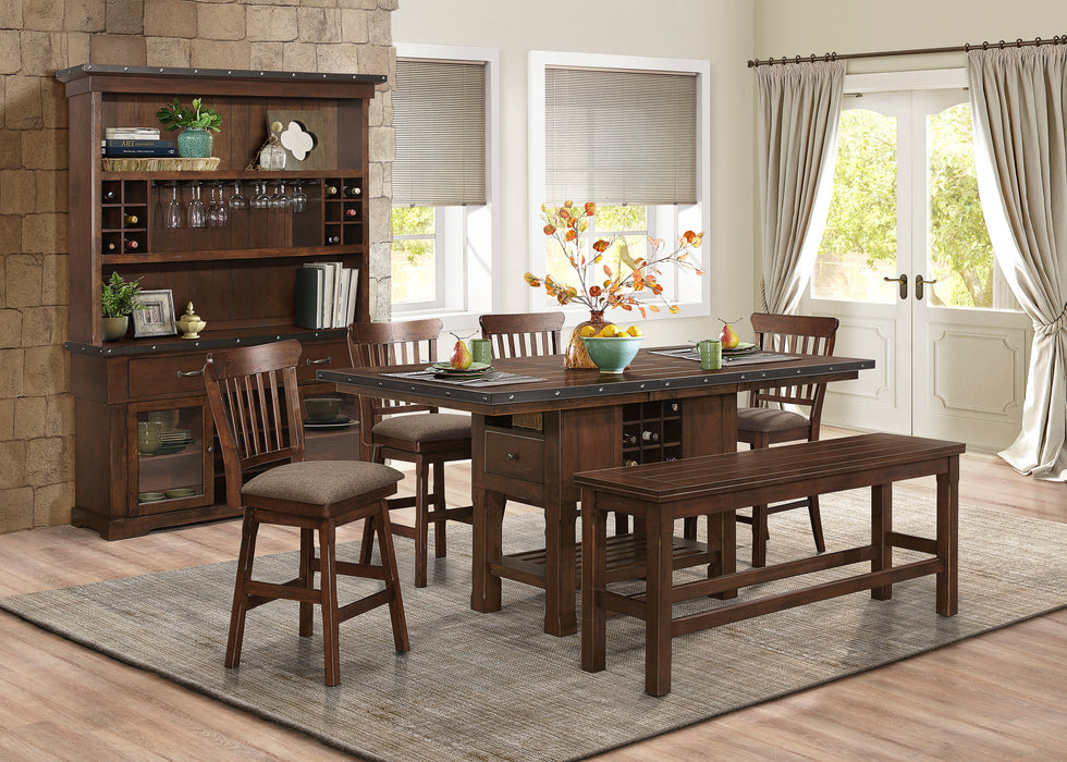 Schleiger Swivel Counter Height Chair in Brown - 5400-24SW - FAMSA Furniture (TX)