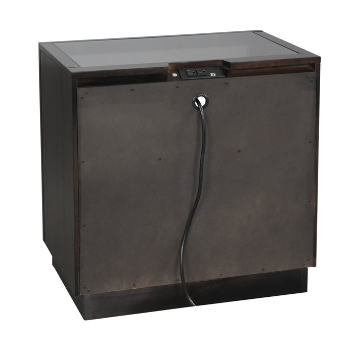 Larchmont Nightstand, LED Lighting in Gray/Transparent - 5424-4 - FAMSA Furniture (TX)