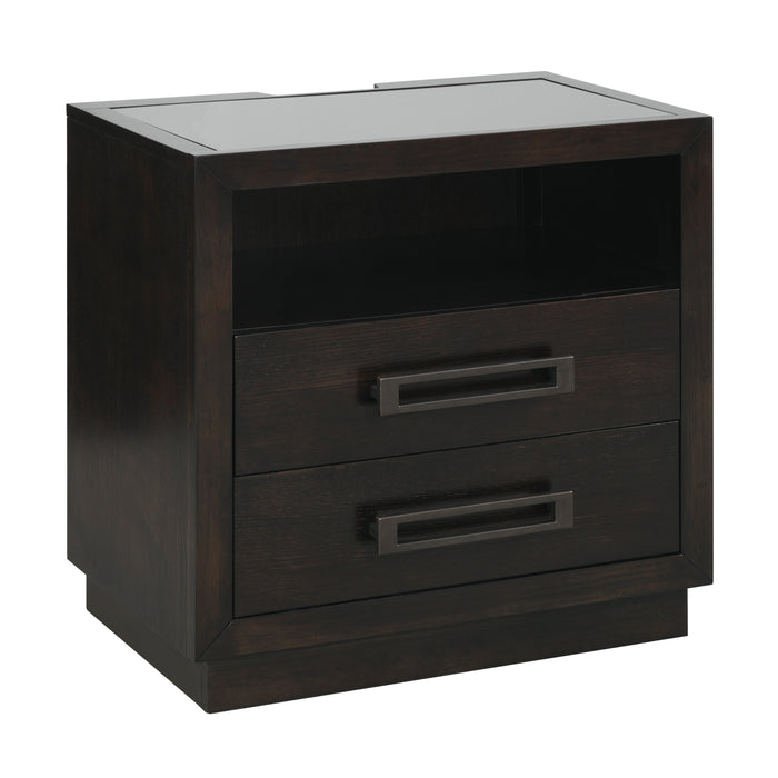 Larchmont Nightstand, LED Lighting in Gray/Transparent - 5424-4 - FAMSA Furniture (TX)
