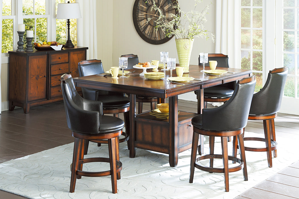 Bayshore Swivel Pub Height Chair in Oak/Brown - 5447-29S - FAMSA Furniture (TX)