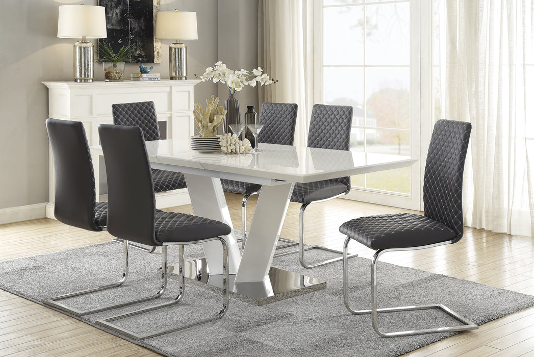 Yannis Side Chair in Gray/Metallic - 5503S - FAMSA Furniture (TX)