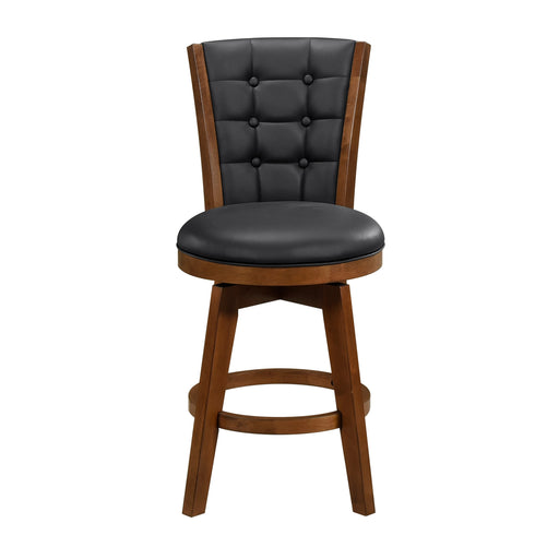 Medford Swivel Counter Height Chair in Black/Chestnut - 5505-24BKS - FAMSA Furniture (TX)