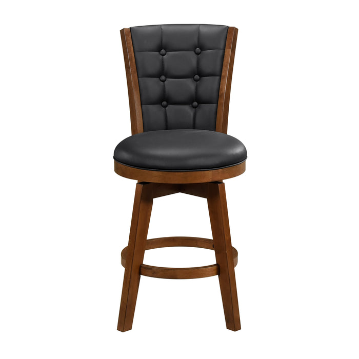 Medford Swivel Counter Height Chair in Black/Chestnut - 5505-24BKS - FAMSA Furniture (TX)