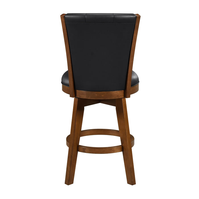 Medford Swivel Counter Height Chair in Black/Chestnut - 5505-24BKS - FAMSA Furniture (TX)