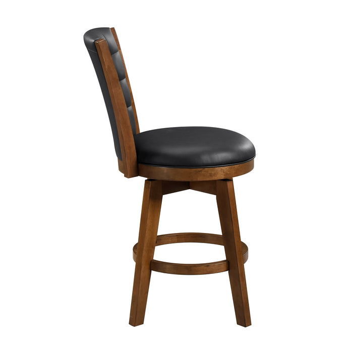 Medford Swivel Counter Height Chair in Black/Chestnut - 5505-24BKS - FAMSA Furniture (TX)