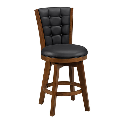 Medford Swivel Counter Height Chair in Black/Chestnut - 5505-24BKS - FAMSA Furniture (TX)