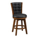 Medford Swivel Counter Height Chair in Black/Chestnut - 5505-24BKS - FAMSA Furniture (TX)