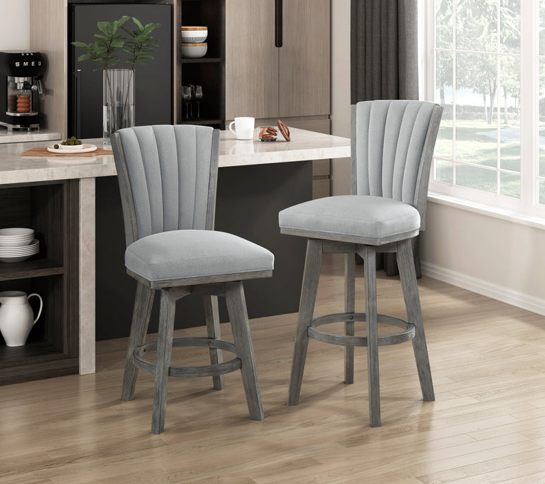 Corvallis Swivel Counter Height Chair in Gray - 5507-24GYS - FAMSA Furniture (TX)