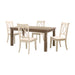 Janina 5pc Set (TB+4S) in Natural/White - 5516-66*5WTS - FAMSA Furniture (TX)