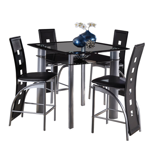 Sona 5pc Set (TB+4S) in Black/Gold/Silver/Champagne/Transparent - 5532-36*5 - FAMSA Furniture (TX)