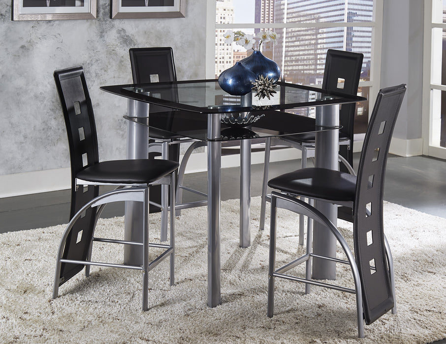 Sona Counter Height Table, Glass Top in Transparent/Gold/Silver/Champagne/Black - 5532-36* - FAMSA Furniture (TX)