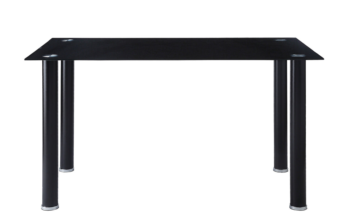 Florian Dining Table, Glass Top in Gold/Silver/Champagne/Transparent/Black - 5538BK* - FAMSA Furniture (TX)