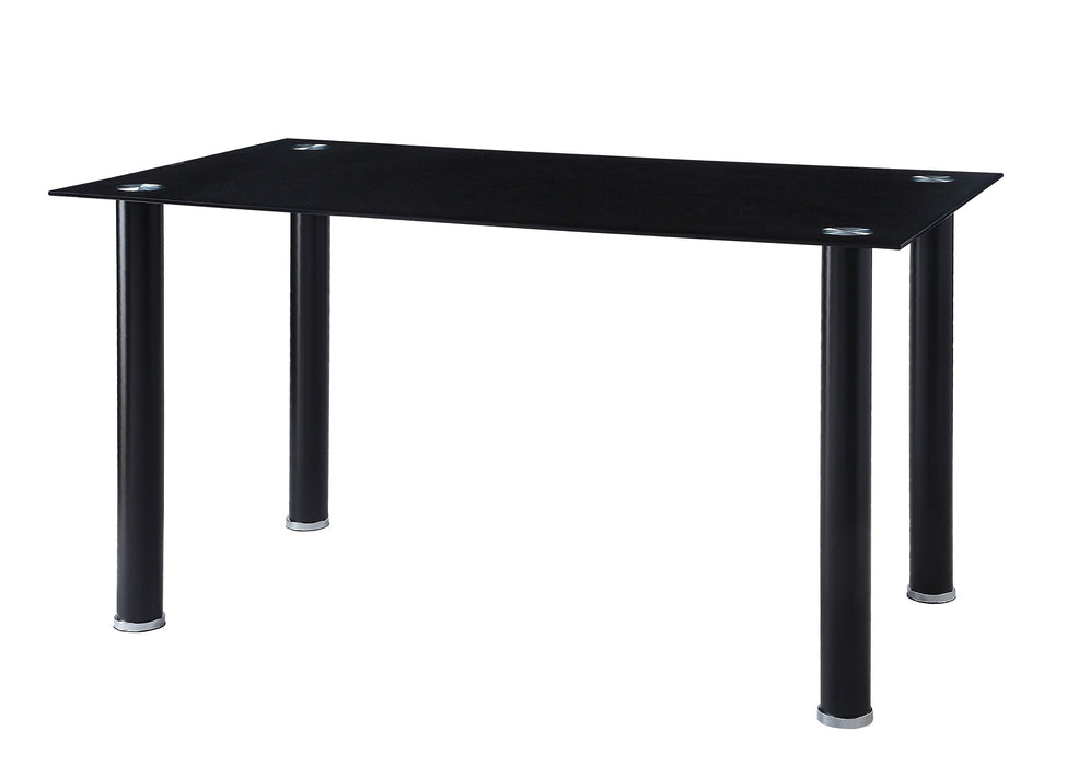 Florian Dining Table, Glass Top in Gold/Silver/Champagne/Transparent/Black - 5538BK* - FAMSA Furniture (TX)