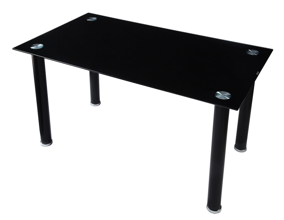 Florian Dining Table, Glass Top in Gold/Silver/Champagne/Transparent/Black - 5538BK* - FAMSA Furniture (TX)