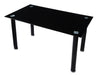 Florian Dining Table, Glass Top in Gold/Silver/Champagne/Transparent/Black - 5538BK* - FAMSA Furniture (TX)