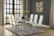 Florian Dining Table, Glass Top in White/Transparent/Gold/Silver/Champagne - 5538W* - FAMSA Furniture (TX)