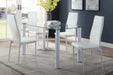 Florian Dining Table, Glass Top in White/Transparent/Gold/Silver/Champagne - 5538W* - FAMSA Furniture (TX)