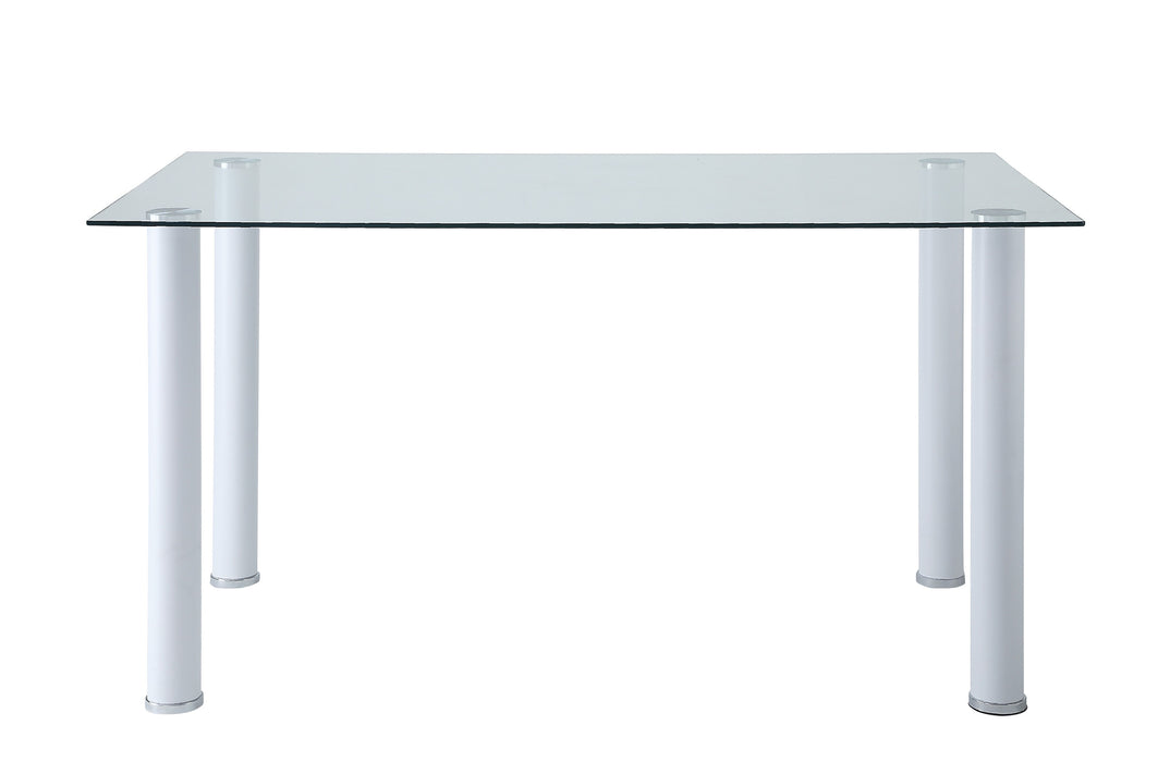 Florian Dining Table, Glass Top in White/Transparent/Gold/Silver/Champagne - 5538W* - FAMSA Furniture (TX)