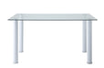 Florian Dining Table, Glass Top in White/Transparent/Gold/Silver/Champagne - 5538W* - FAMSA Furniture (TX)