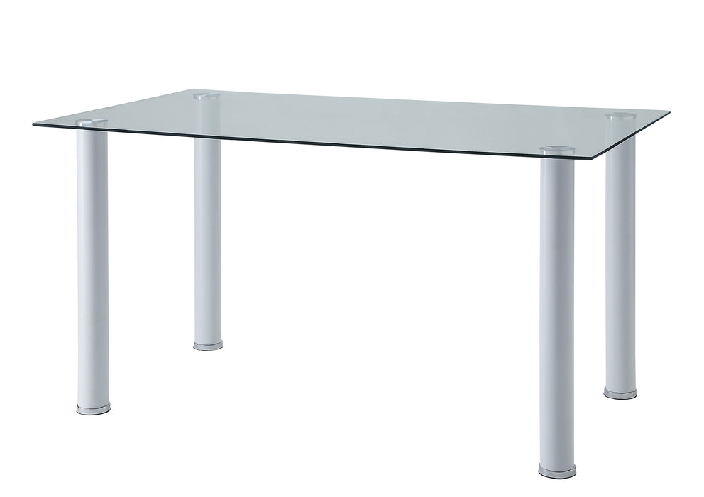 Florian Dining Table, Glass Top in White/Transparent/Gold/Silver/Champagne - 5538W* - FAMSA Furniture (TX)