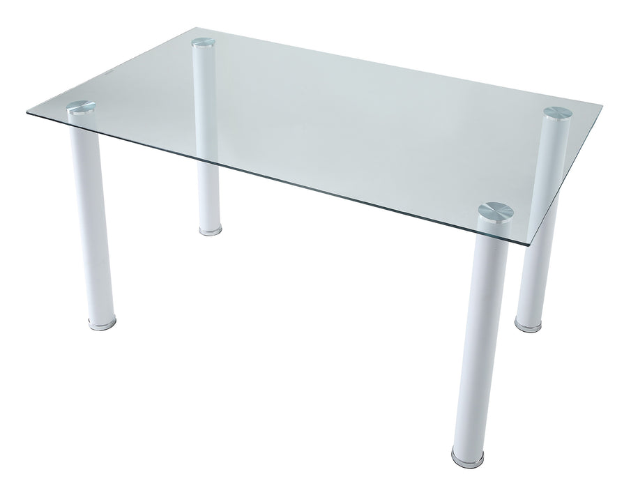 Florian Dining Table, Glass Top in White/Transparent/Gold/Silver/Champagne - 5538W* - FAMSA Furniture (TX)