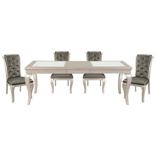 Crawford 5pc Set (TB+4S) in Transparent/Gold/Silver/Champagne - 5546-84*5 - FAMSA Furniture (TX)