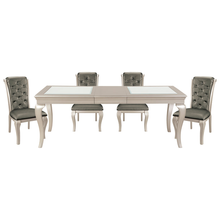 Crawford 5pc Set (TB+4S) in Transparent/Gold/Silver/Champagne - 5546-84*5 - FAMSA Furniture (TX)