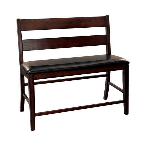 Mantello Counter Height Bench with Back in Brown/Cherry - 5547-24BH - FAMSA Furniture (TX)