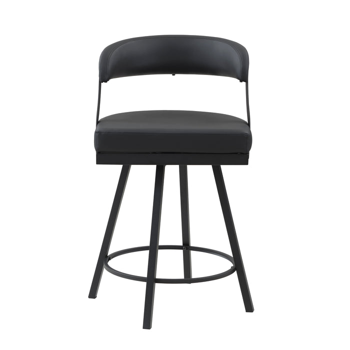 Crowley Swivel Counter Height Chair in Black - 5565-24BK - FAMSA Furniture (TX)