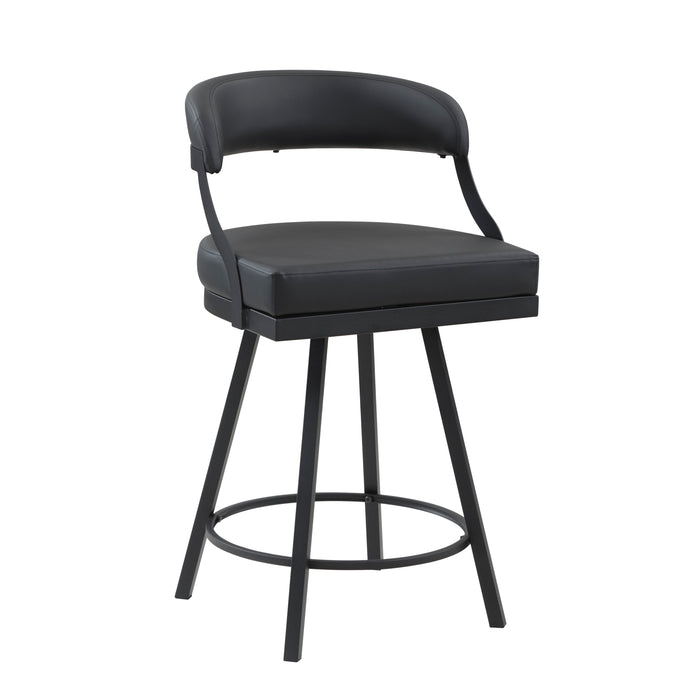 Crowley Swivel Counter Height Chair in Black - 5565-24BK - FAMSA Furniture (TX)