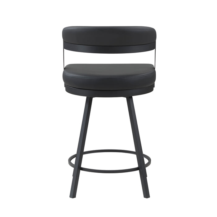 Crowley Swivel Counter Height Chair in Black - 5565-24BK - FAMSA Furniture (TX)