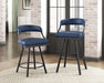 Crowley Swivel Pub Height Chair in Black/Blue - 5565-29BU - FAMSA Furniture (TX)