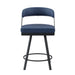 Crowley Swivel Counter Height Chair in Black/Blue - 5565-24BU - FAMSA Furniture (TX)