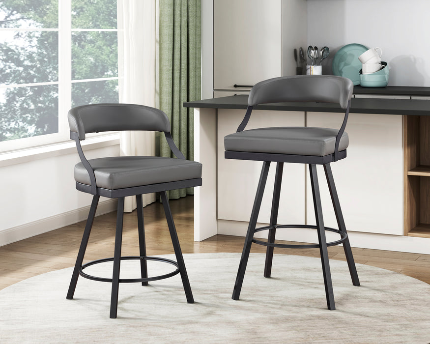 Crowley Swivel Pub Height Chair in Black/Gray - 5565-29GY - FAMSA Furniture (TX)