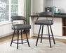 Crowley Swivel Pub Height Chair in Black/Gray - 5565-29GY - FAMSA Furniture (TX)